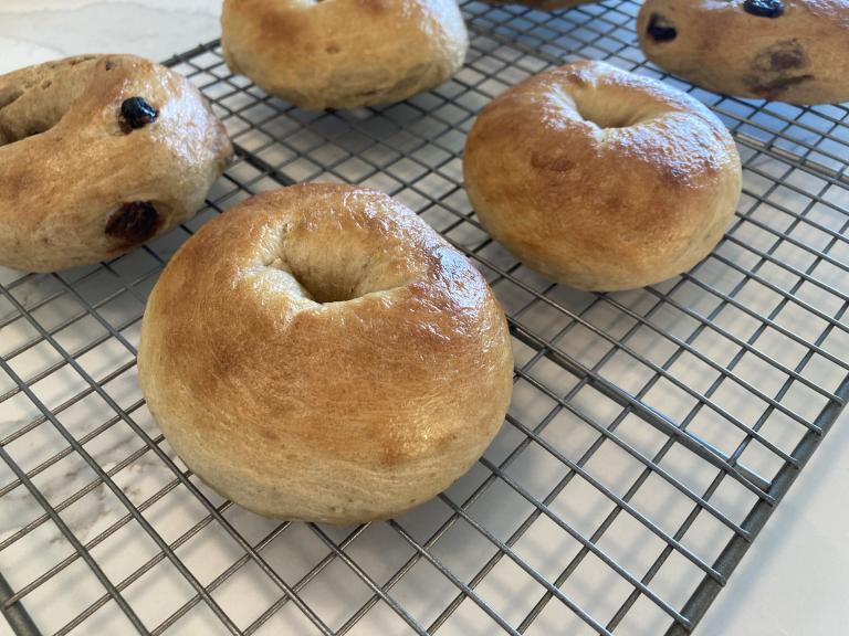 Bagels Resting on Rack